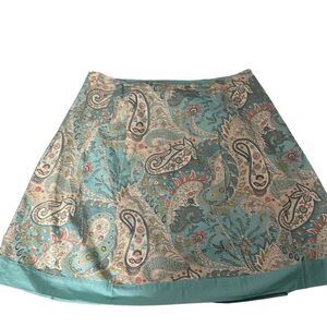 Josephine Chaus Paisley, Cotton stretch skirt, size 12 petite